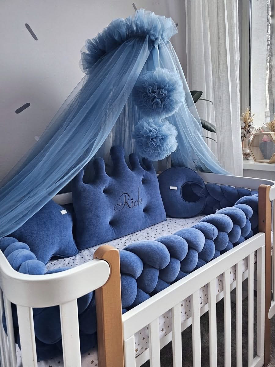 Baby boy crib bedding set royal blue with crib bumpers