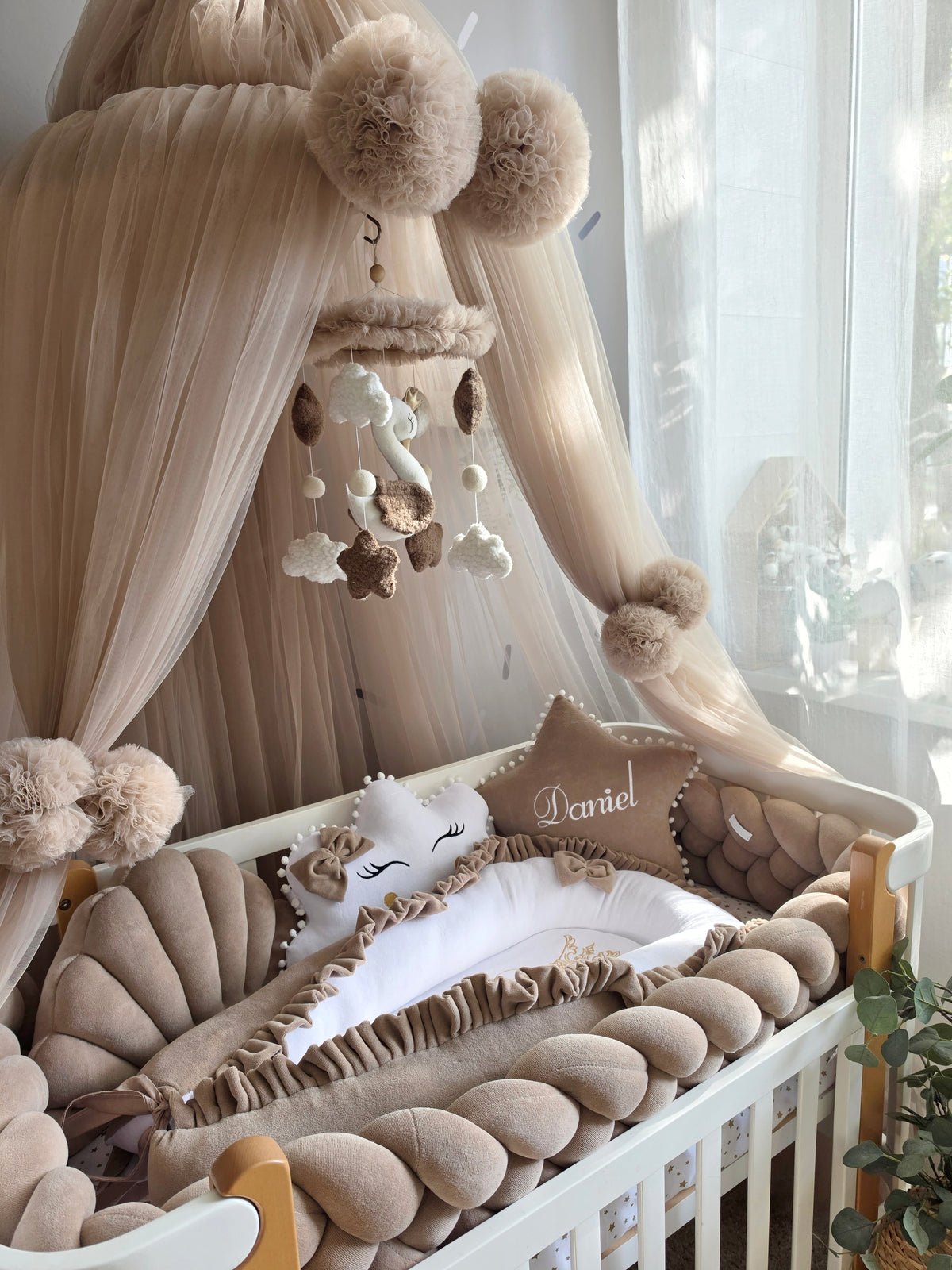 Baby Boy Bedding Set Cappuccino - Personalized Baby Nursery Decor