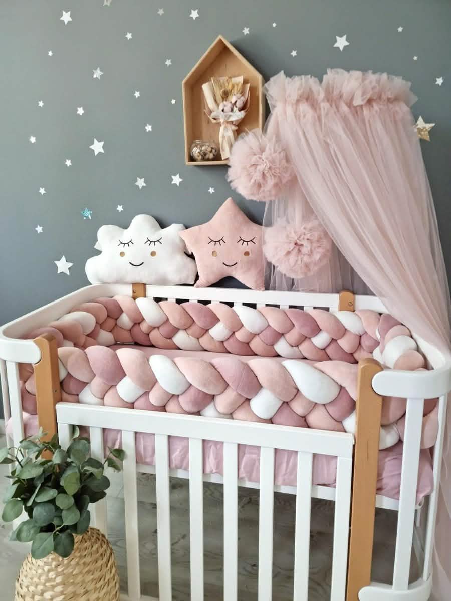 Pink And Grey Crib Bedding