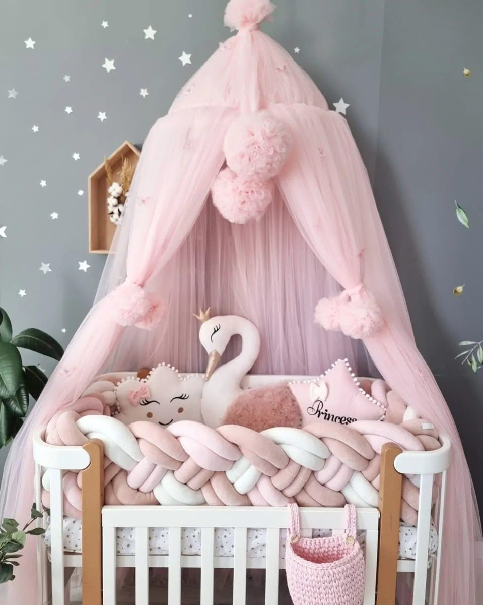 Personalized baby bedding set for girl blush, light pink