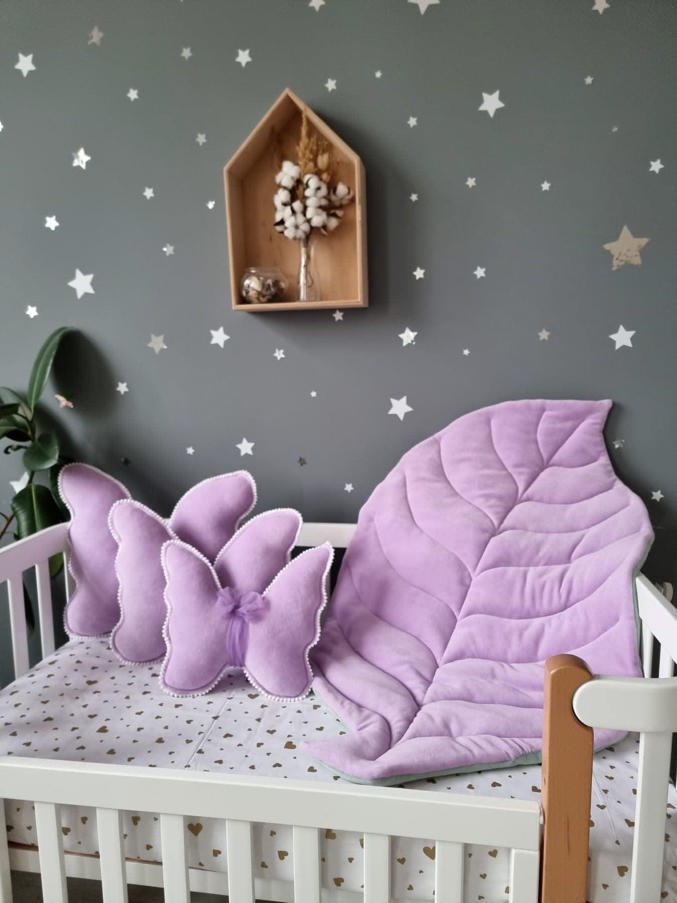 Baby leaf play mat light gray - KariStudio