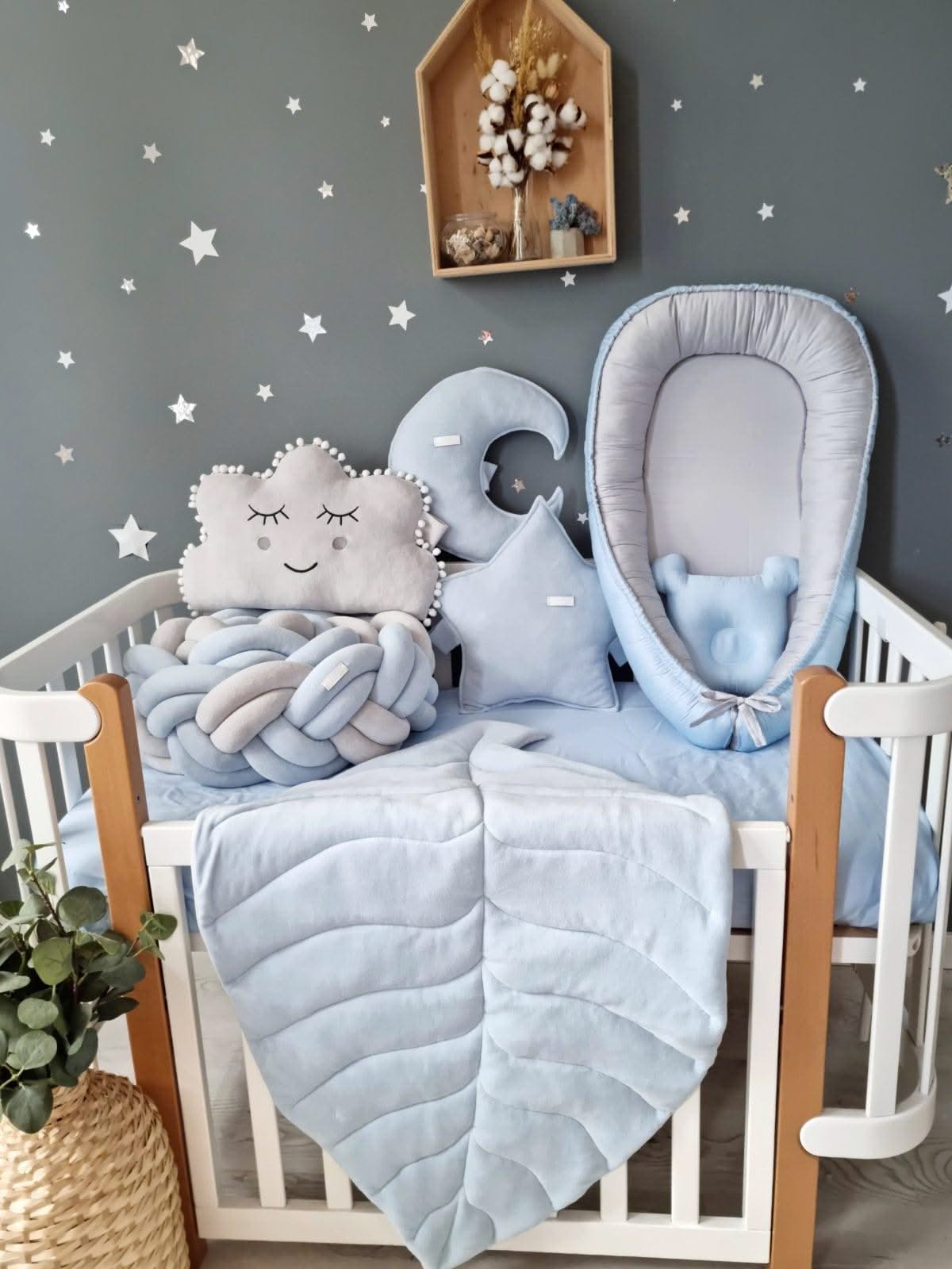 Baby leaf play mat light gray - KariStudio