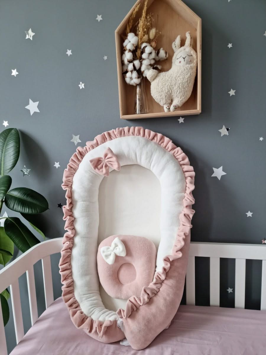 Exсlusive crib bumper set light pink