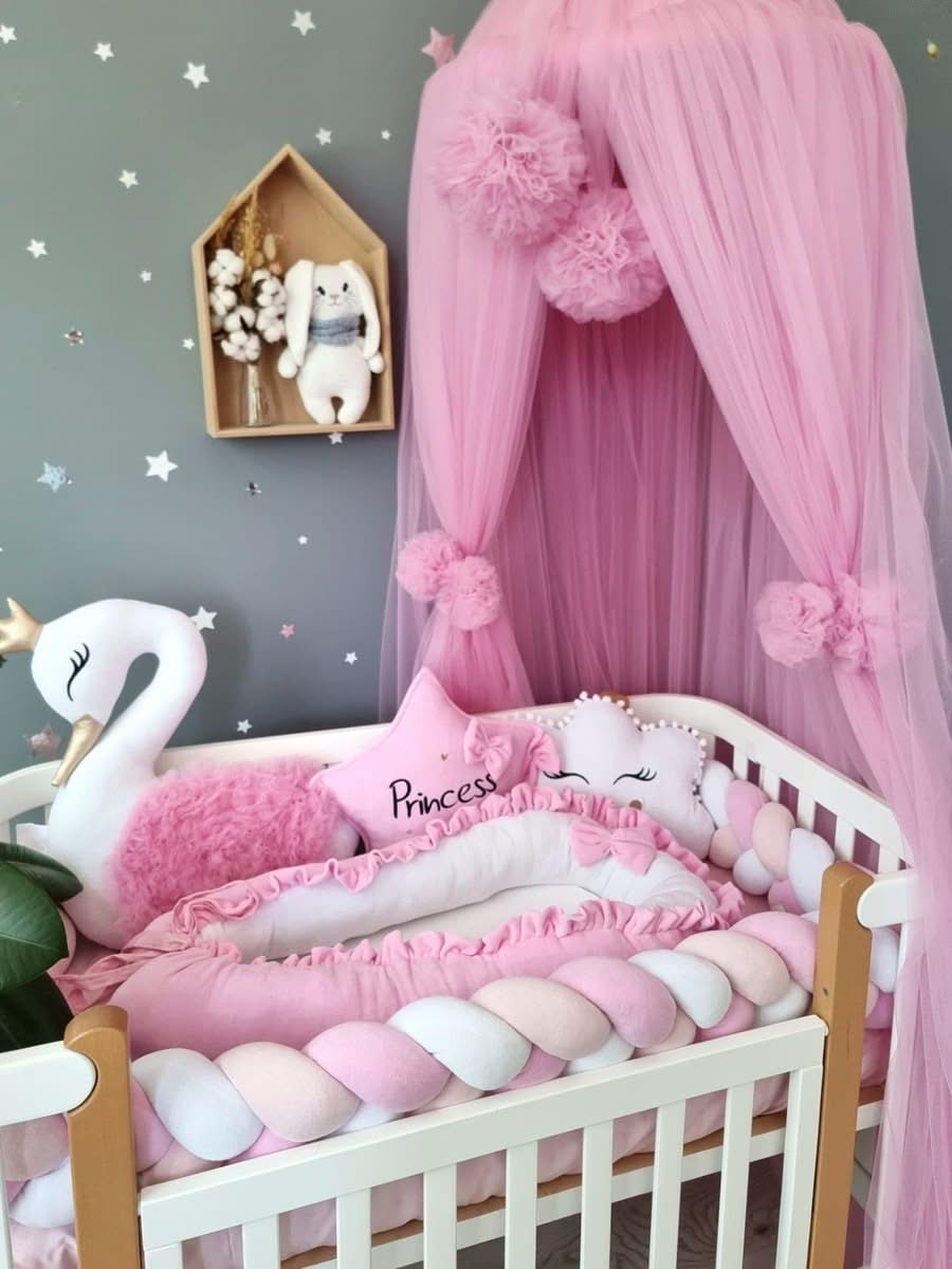 Personalized baby bedding set light pink for girl1