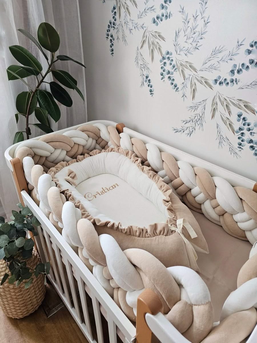 Baby nest with baby name blue