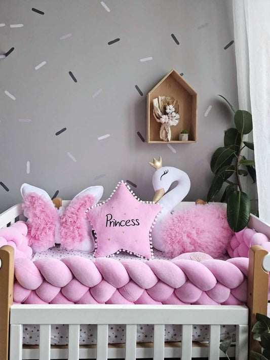 Baby bedding crib bumper set pink. KARI studio