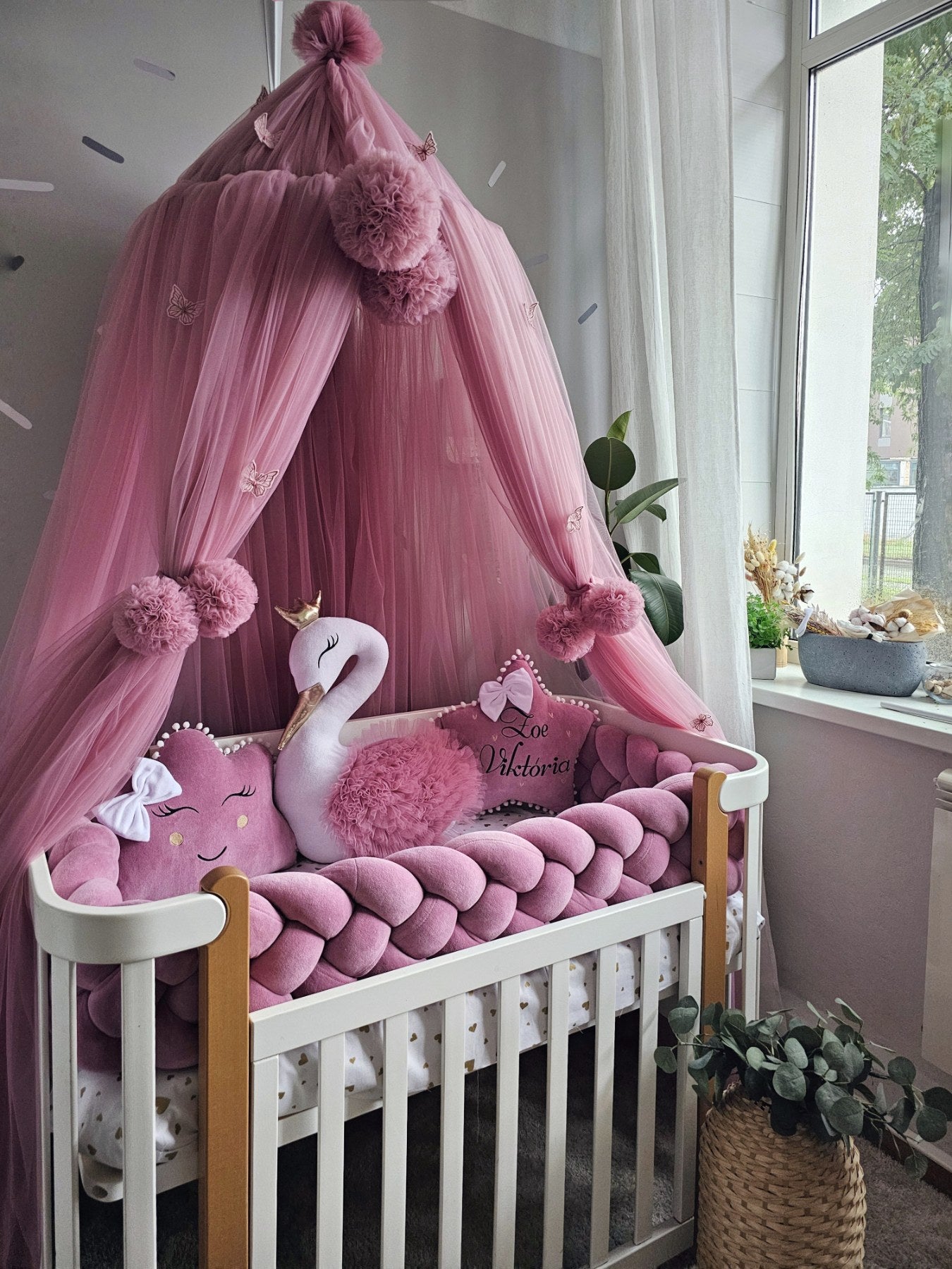 Luxury baby bedding set for girl dry rose. KARI studio