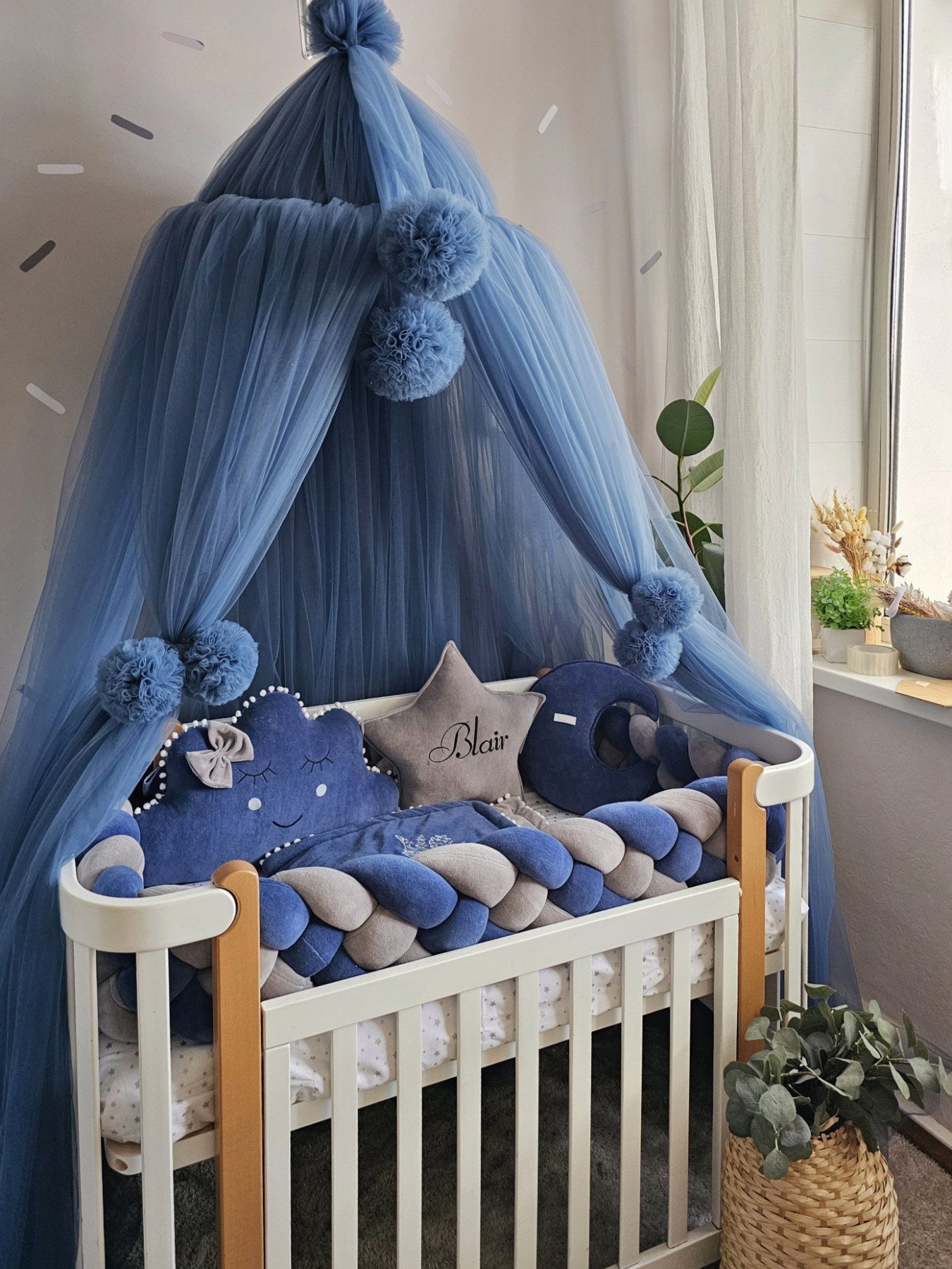 Baby boy crib bedding set indigo. KARI studio