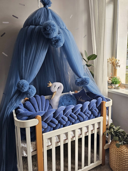 Personalized Baby Bedding Set Navy Blue | Premium Nursery Decor