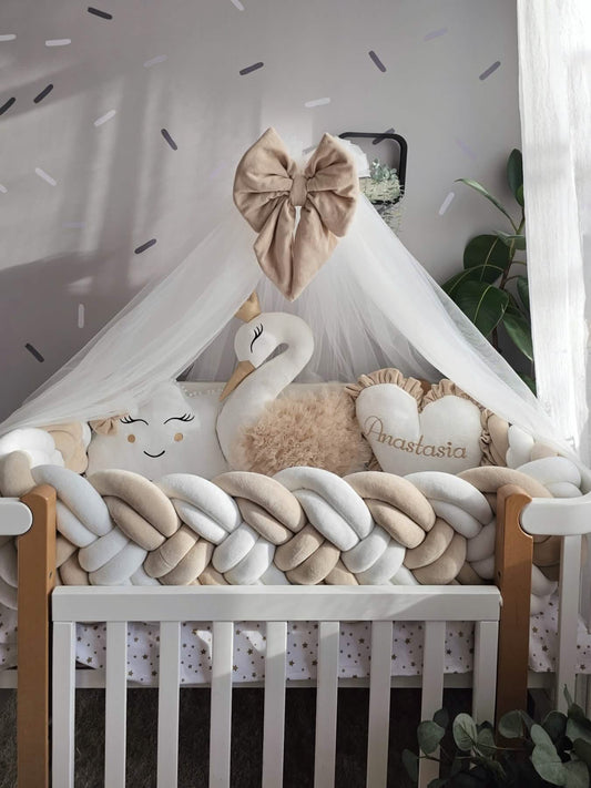 Personalized Baby Bedding Set creamy beige | Premium Nursery Decor