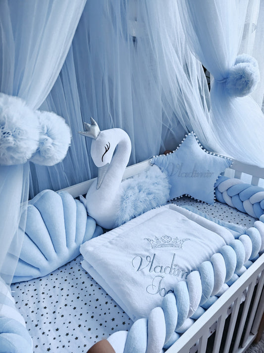 Blue Baby Crib Bedding Set for boys
