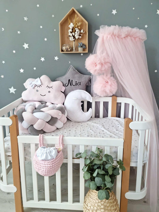 Beige bed canopy curtains - KariStudio