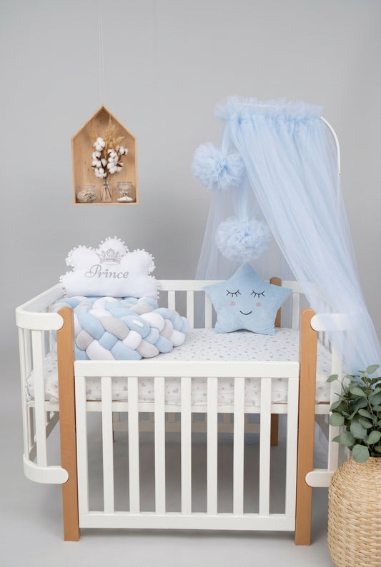 Beige bed canopy curtains - KariStudio