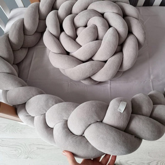 Crib bumper gray 15 cm - Braided