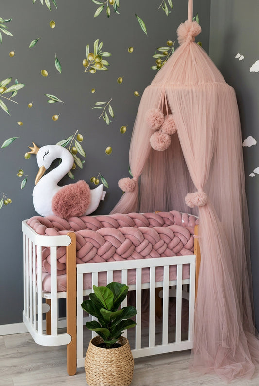 Light blush Princess baldachin, crib canopy - KariStudio