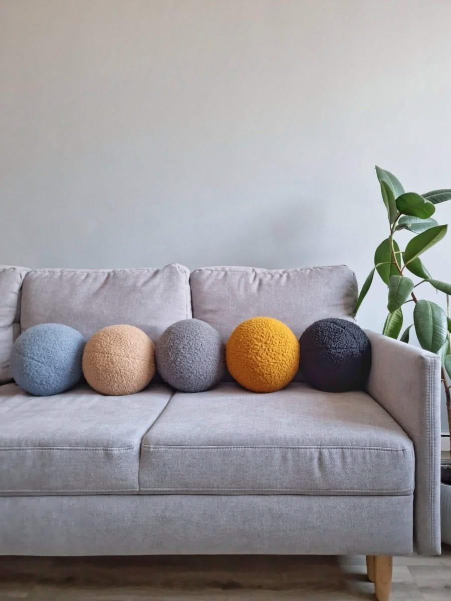 Decorative round pillow ball for couch, sofa - KariStudio