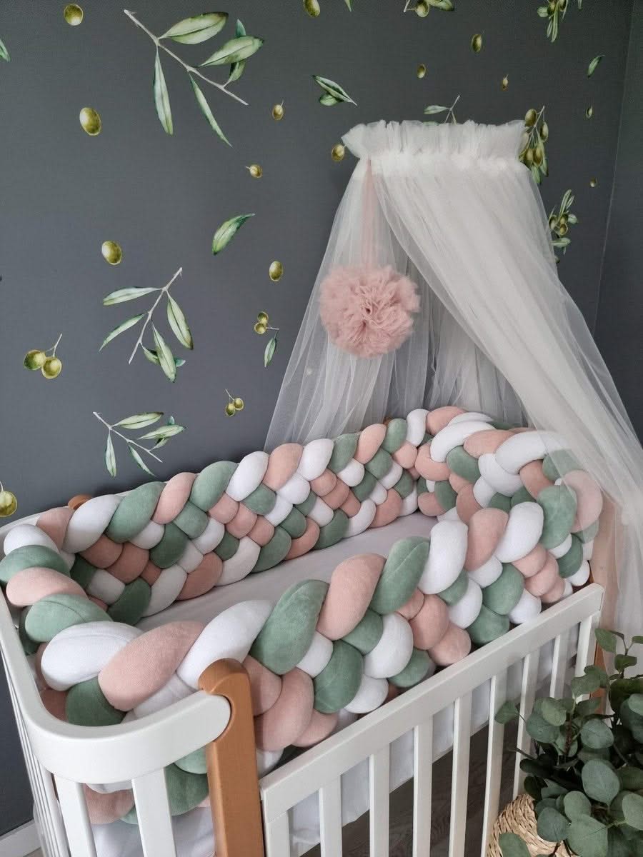 Triple braided crib bumper mixed colors - KariStudio