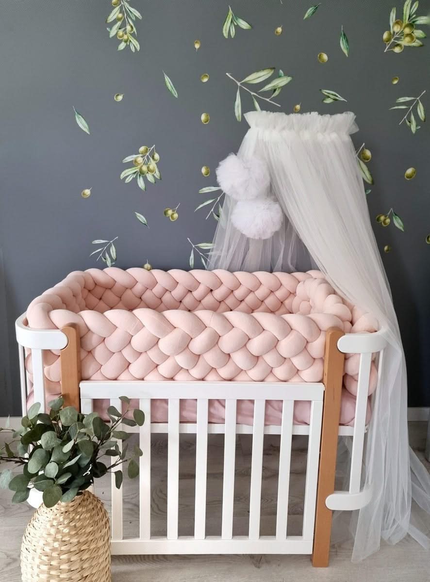 Triple braided crib bumper mixed colors - KariStudio