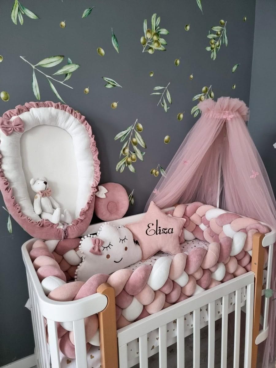 Blush Baby Girl Bedding Set 25cm Personalized Premium KariStudio