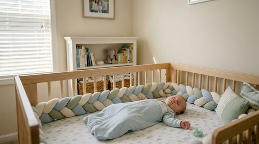 Baby safely sleeping in a crib after transition