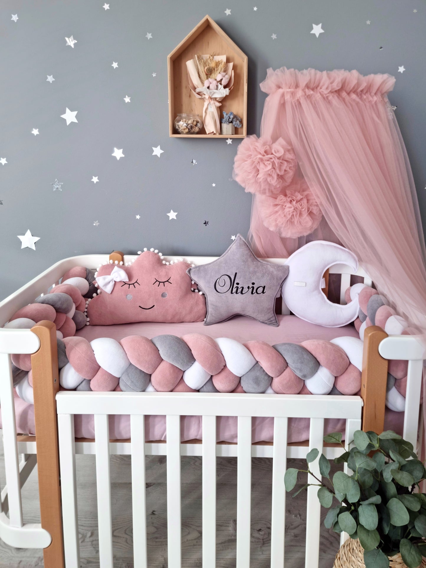 Personalized baby crib bedding set for girl. KARI studio