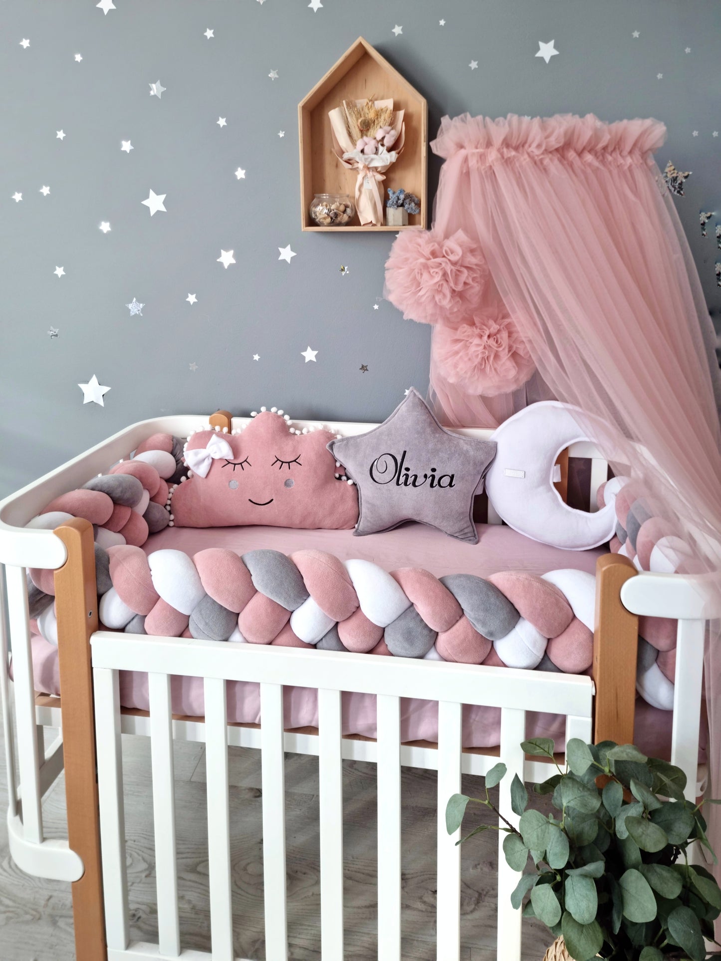 Personalized baby crib bedding set for girl. KARI studio