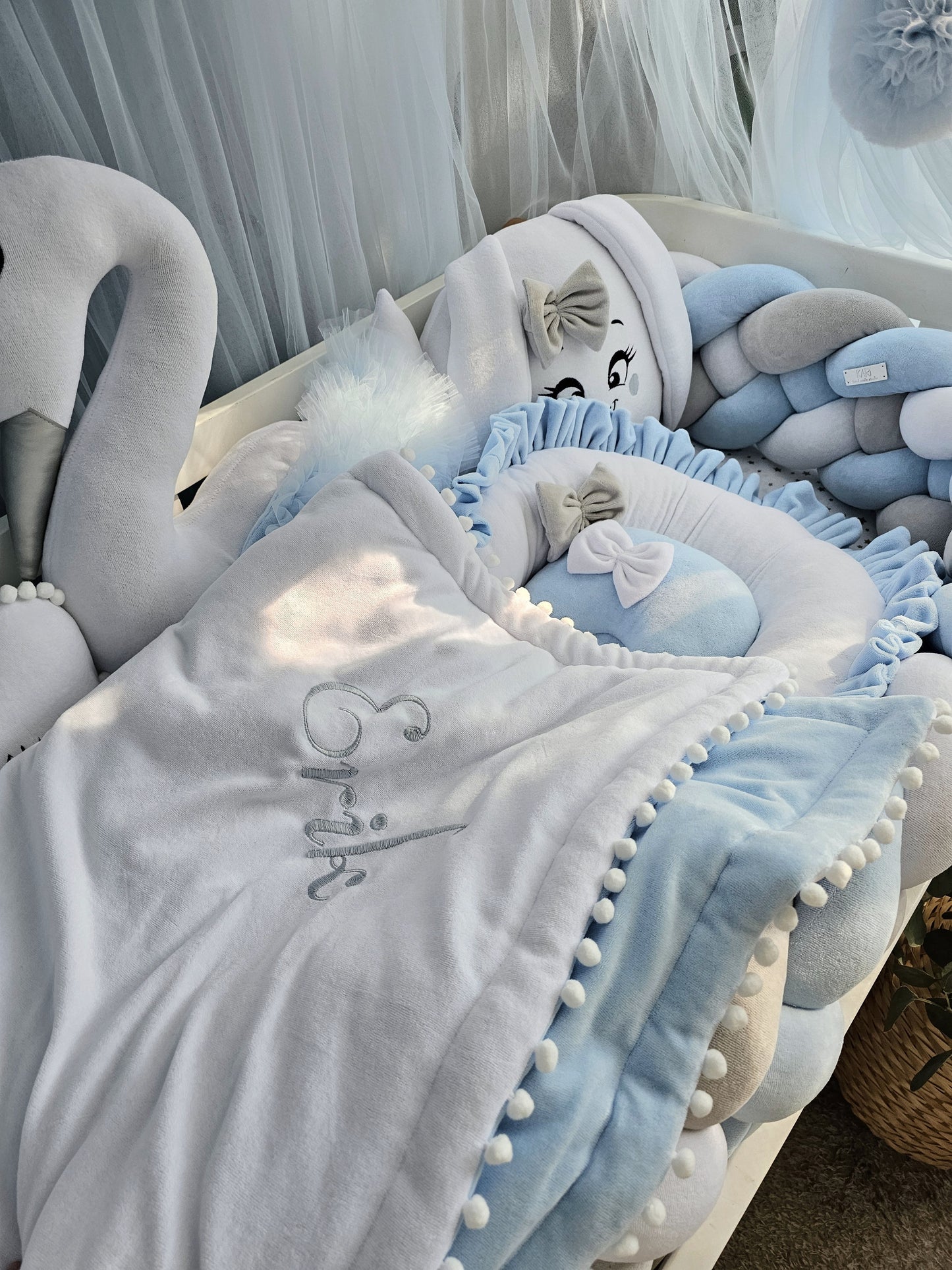 Baby boy bedding crib set blue