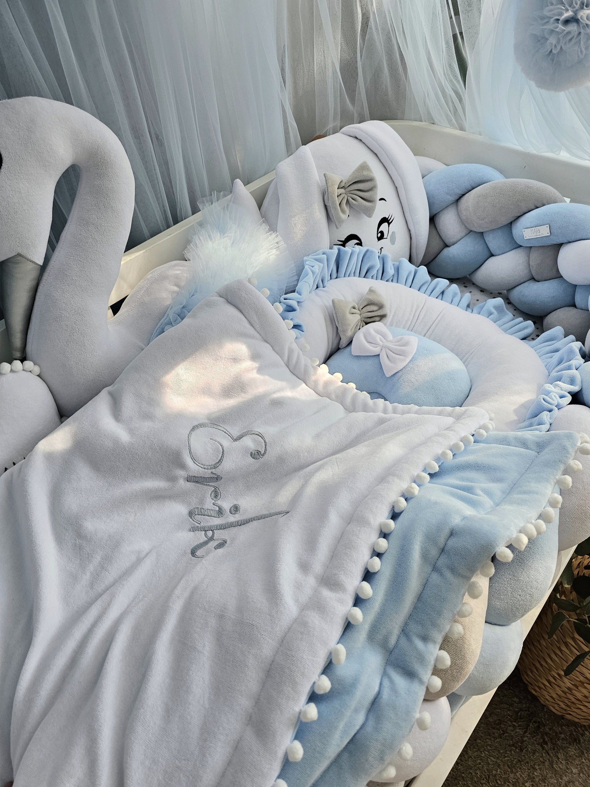 Baby boy bedding crib set blue
