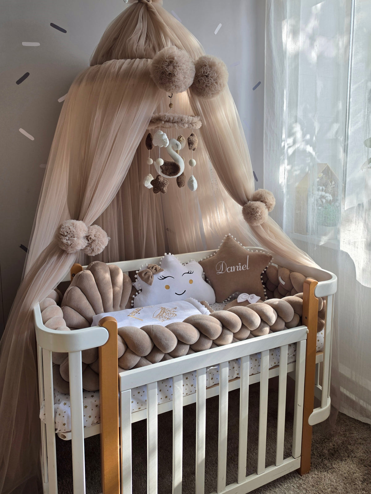 Baby Boy Bedding Set Cappuccino - Personalized Baby Nursery Decor
