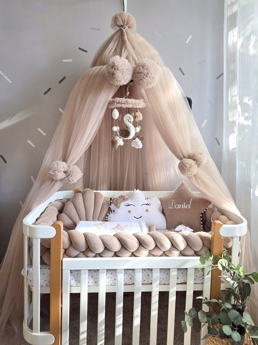 Baby Boy Bedding Set Cappuccino - Personalized Baby Nursery Decor