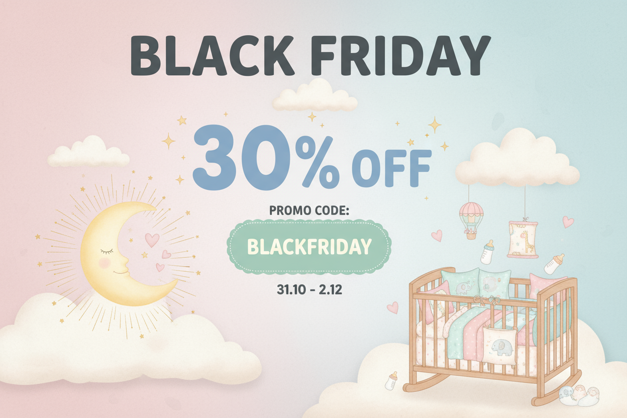 Black Friday Baby Bedding Sale Banner with Dates