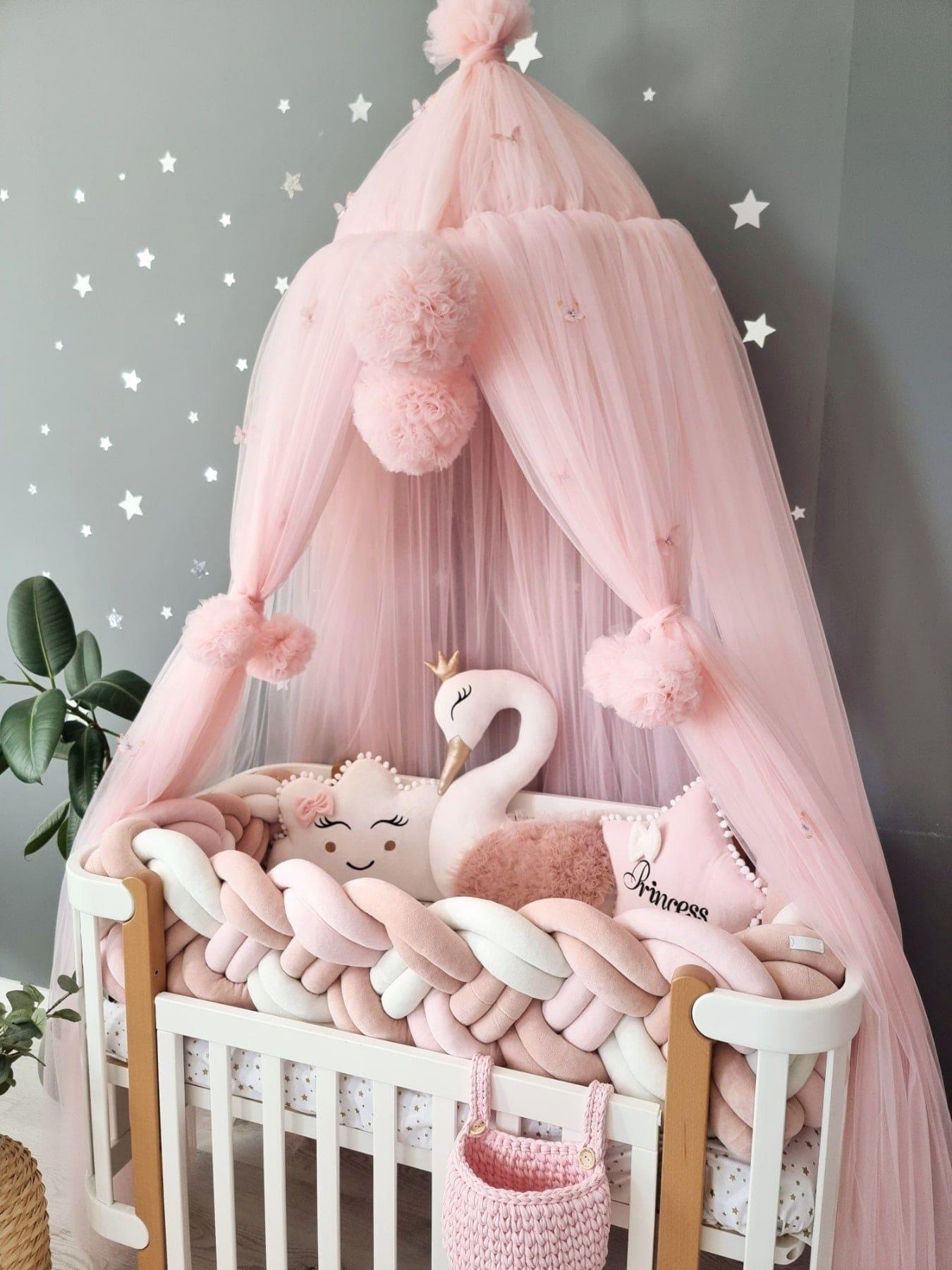 Blush pink crib clearance bumper