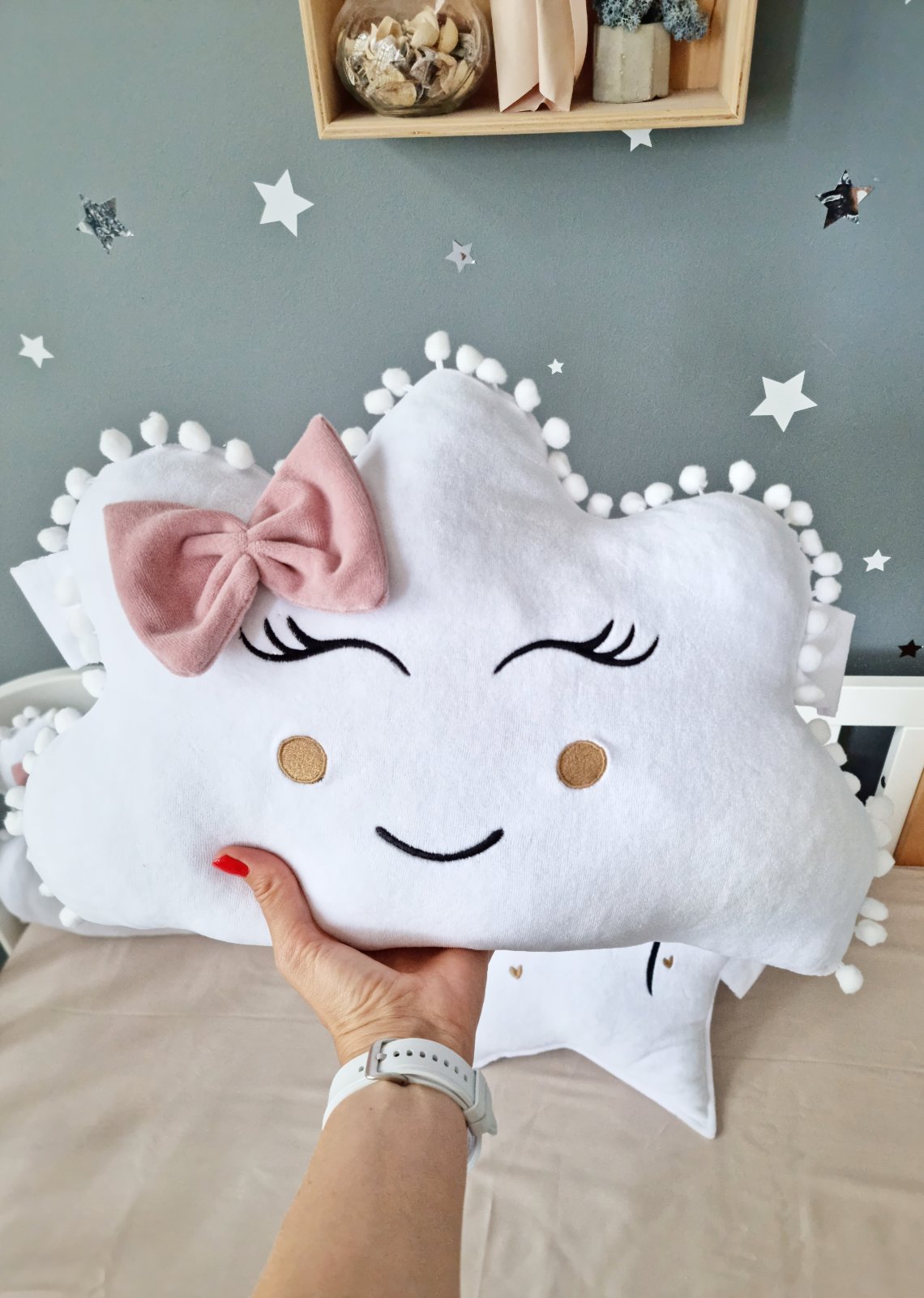 Baby pillow cloud with face. KARI studio