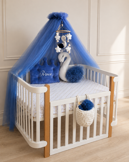 Bumper-Free Baby Bedding Set – Navy Prince