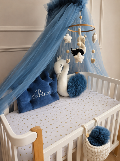 Bumper-Free Baby Bedding Set – Navy Prince