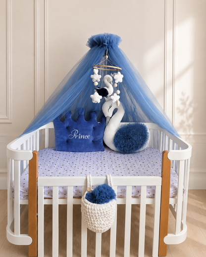 Bumper-Free Baby Bedding Set – Navy Prince