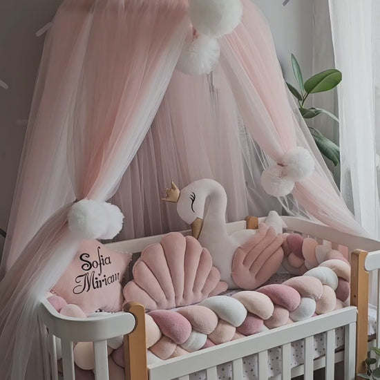 Personalized Baby Bedding Set Blush | Handmade Nursery Decor