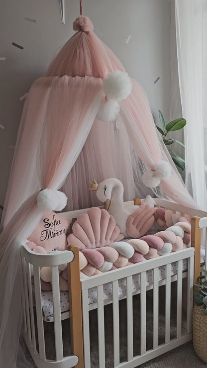 Personalized Baby Bedding Set Blush | Handmade Nursery Decor