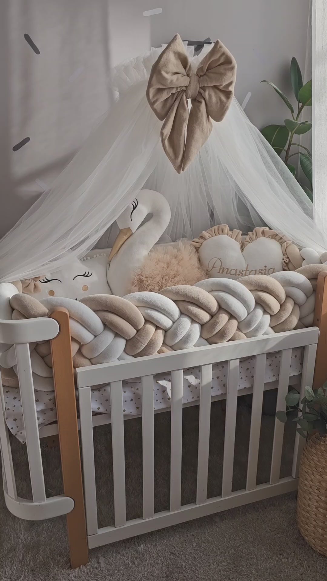 Personalized Baby Bedding Set creamy beige | Premium Nursery Decor