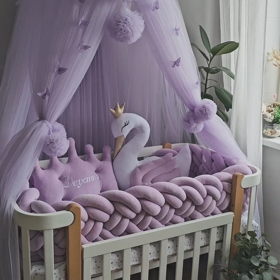 Personalized Baby Bedding Set Lavender | Handmade Nursery Decor