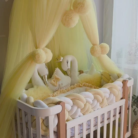 Yellow Baby Bedding Set - Premium Crib Set with Swan