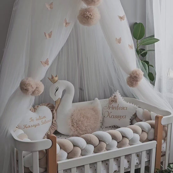Personalized Baby Bedding Set beige| Handmade Nursery Decor