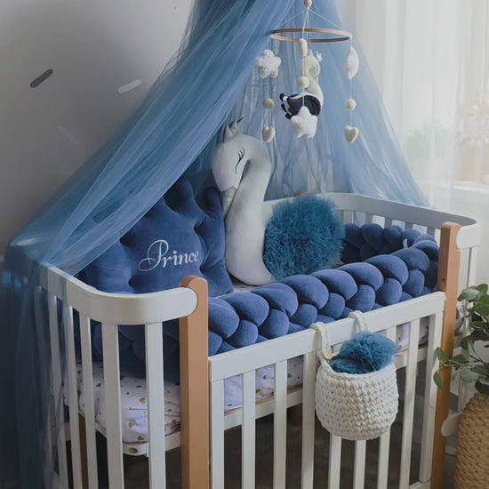 Baby Bedding Set Navy Blue - Personalized Boys Nursery Decor