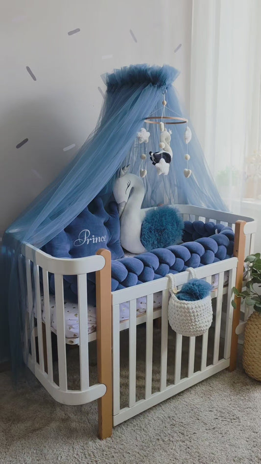 Baby Bedding Set Navy Blue - Personalized Boys Nursery Decor