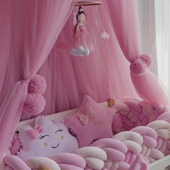 Personalized Girl Bedding Set Pink | Premium Handmade Nursery Decor