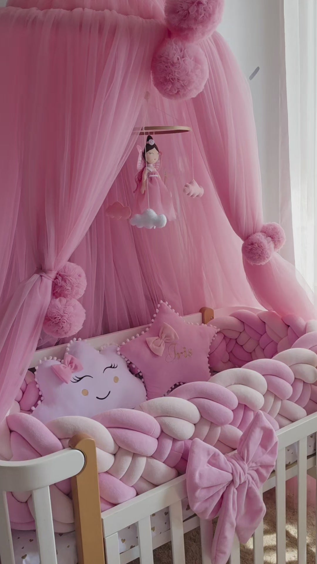 Personalized Girl Bedding Set Pink | Premium Handmade Nursery Decor