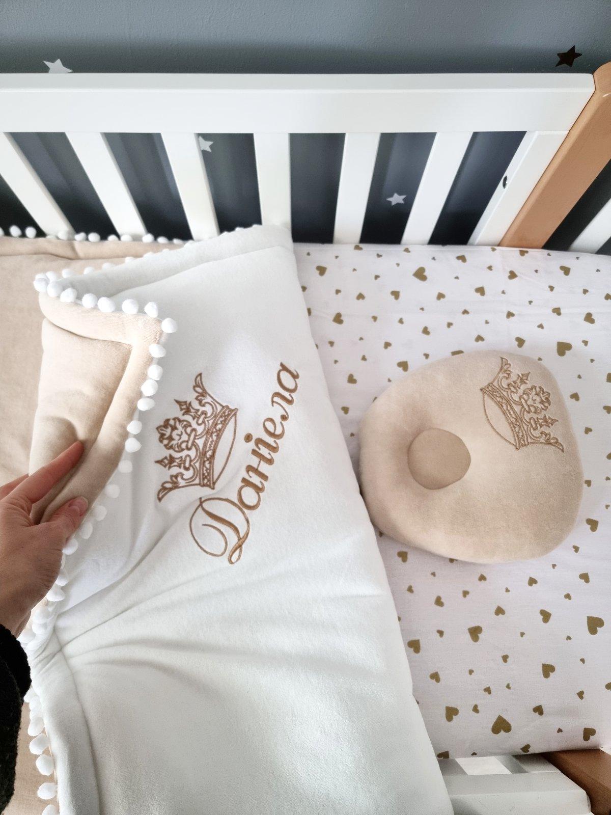 Almohada de cuna de niña para cama de bebé, ropa de cama de guardería rosa  con volantes, regalo de Baby Shower -  España