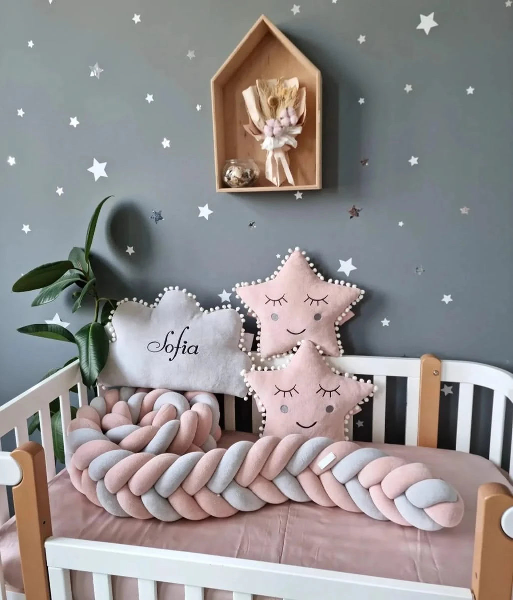 Gray crib bumper online