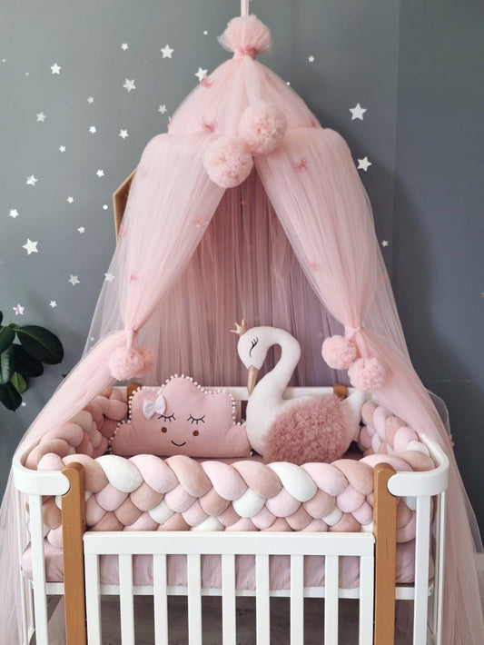 Personalized baby bedding set for girl blush pink - KariStudio