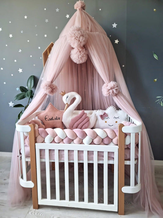 Personalized princess baby bedding set light blush - KariStudio